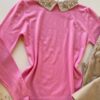 fernandaramosstore com br Blusa Manga Longa Modal Isis com Aplicação na Gola Rosa 1