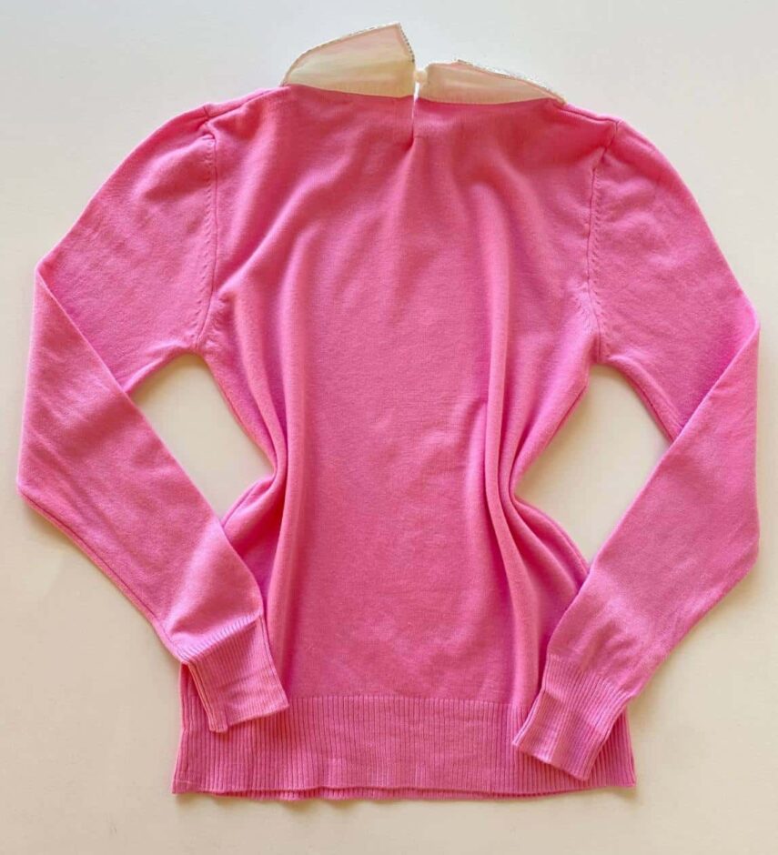 fernandaramosstore com br Blusa Manga Longa Modal Isis com Aplicação na Gola Rosa 2