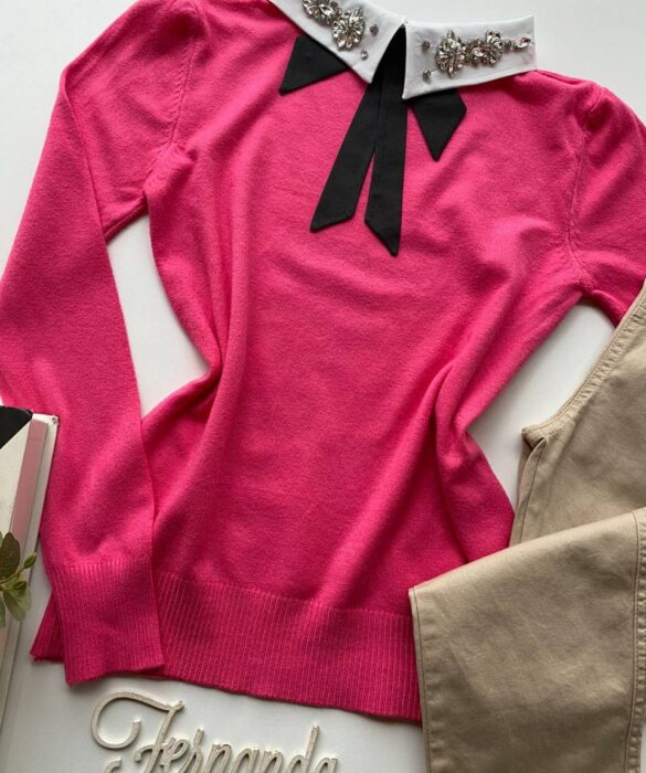 fernandaramosstore com br blusa modal com aplicacao e gravatinha removivel pink 1