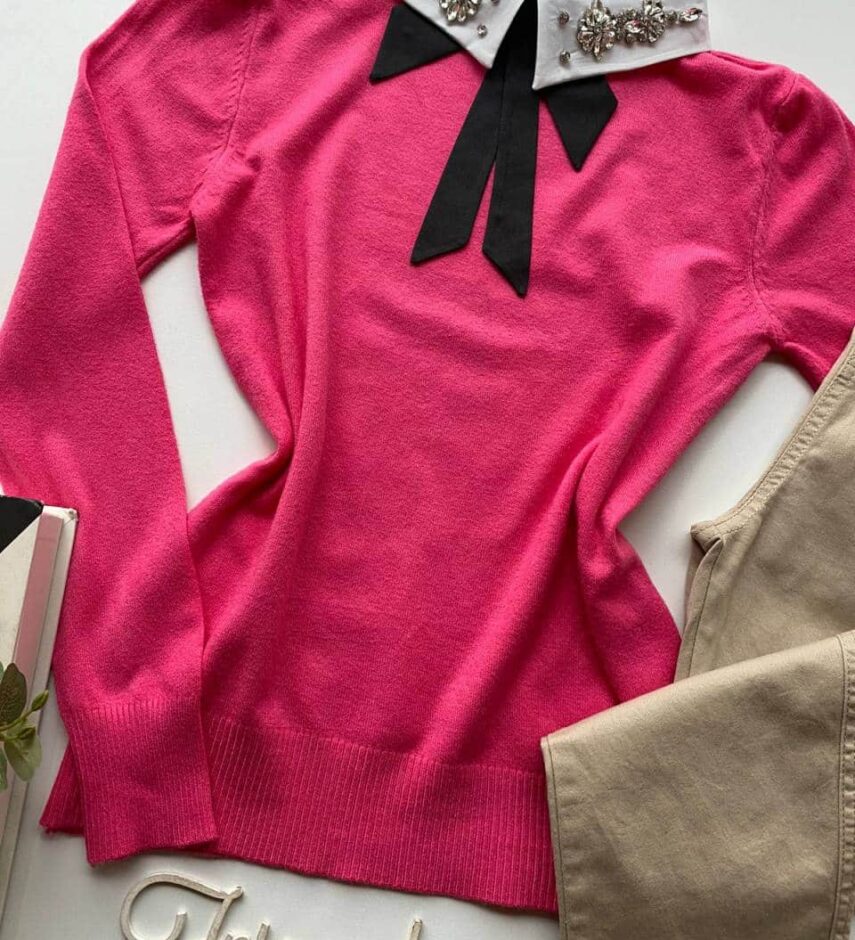 fernandaramosstore com br blusa modal com aplicacao e gravatinha removivel pink 1