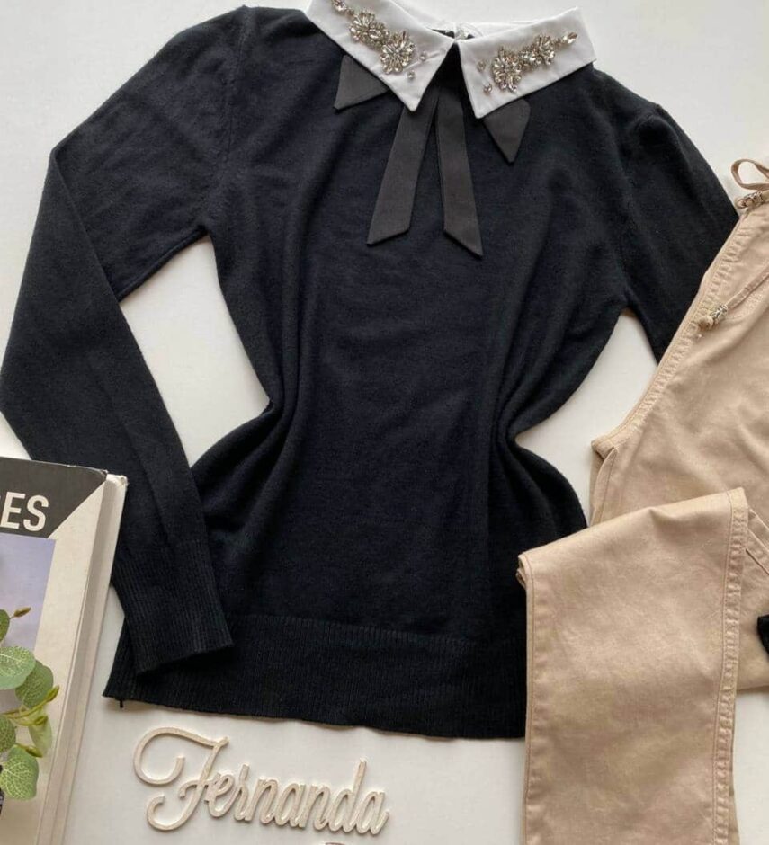 fernandaramosstore com br blusa modal com aplicacao e gravatinha removivel preta 1