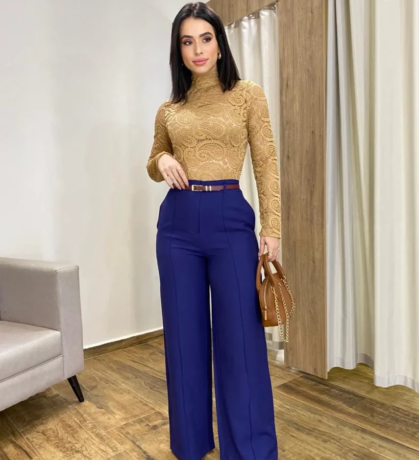 Body Feminino Manga Longa Julia de Renda Dourado - Fernanda Ramos Store
