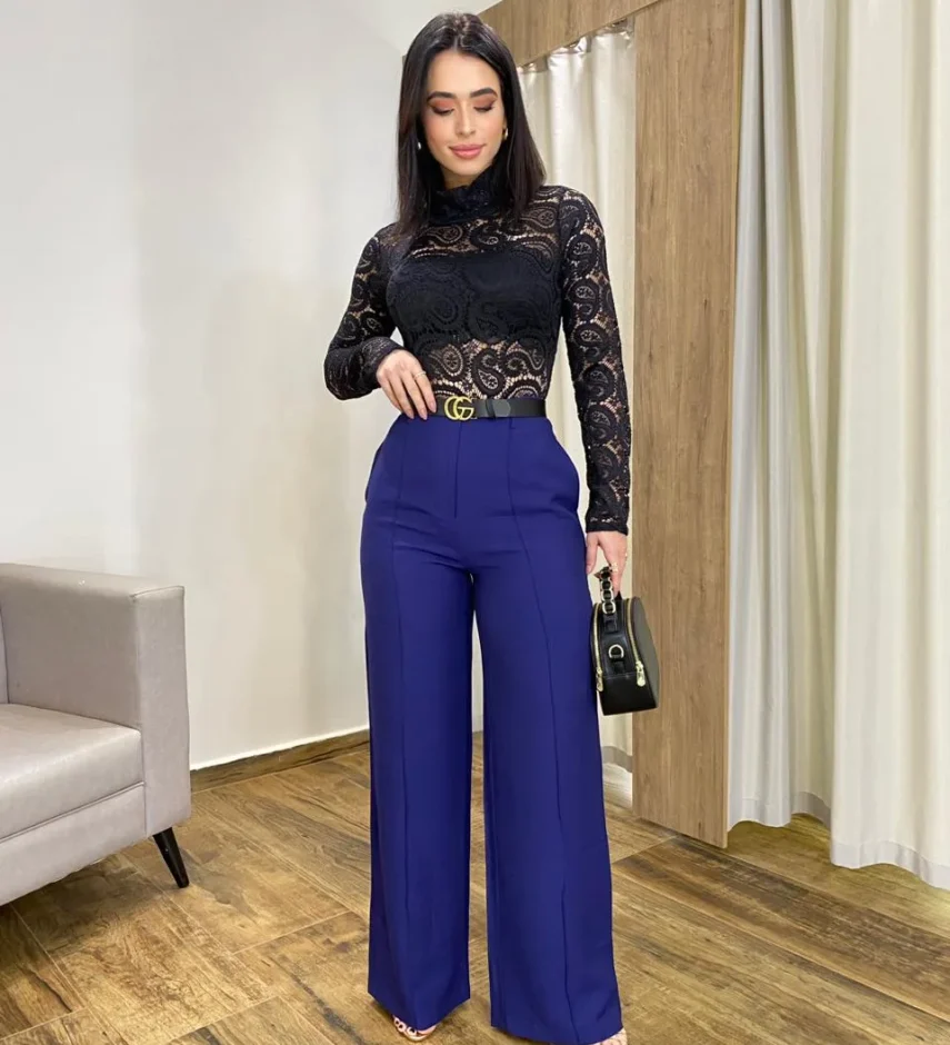 Body Feminino Manga Longa Julia de Renda Preto - Fernanda Ramos Store