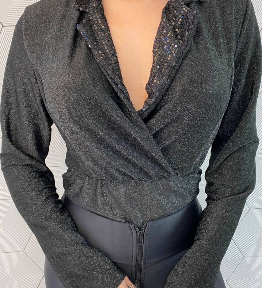 fernandaramosstore com br Body Feminino Manga Longa sem Bojo Lurex Detalhe Paetê 4