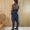 Body Feminino Manga Longa Tule com Aplicações Preto - Fernanda Ramos Store