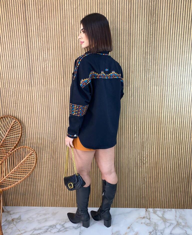 fernandaramosstore com br camisa feminina jeans com detalhes preta 6