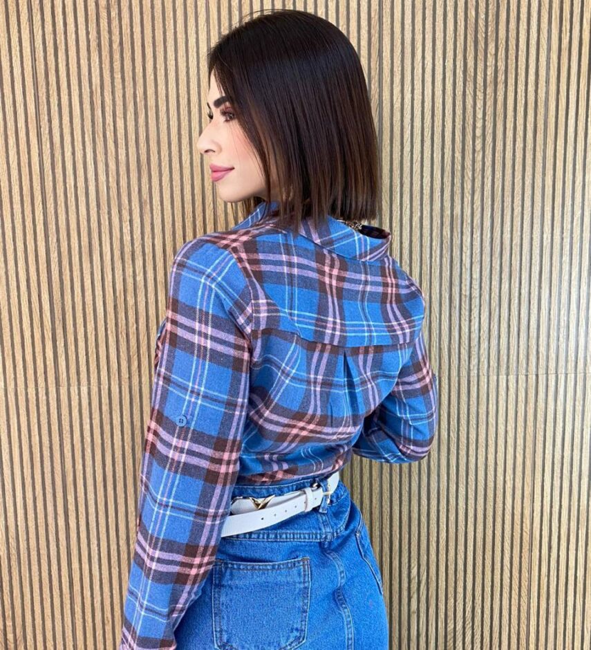 Camisa Feminina Manga Longa Isis Xadrez Flanelada - Fernanda Ramos Store