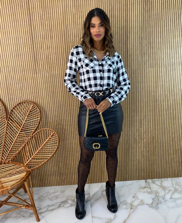 fernandaramosstore com br camisa feminina manga longa xadrez liz preto e branco 2