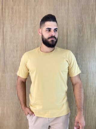 Camiseta Masculina Ogochi Básica Slim Amarela 0928 - Fernanda Ramos Store