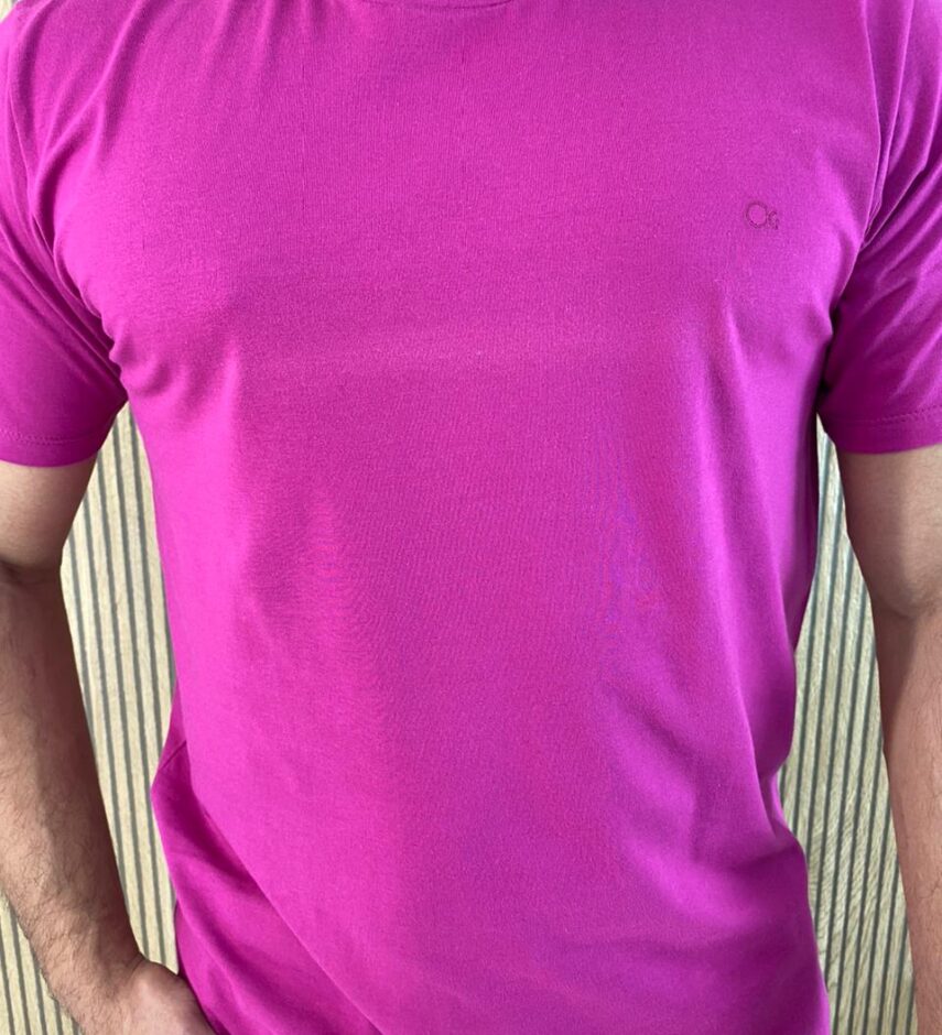 Camiseta Masculina Ogochi Básica Slim Fúcsia 2434 - Fernanda Ramos Store