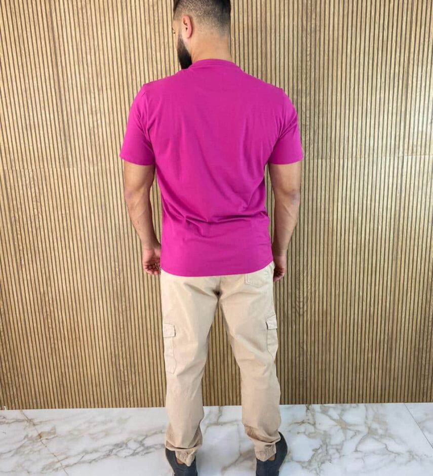 Camiseta Masculina Ogochi Básica Slim Fúcsia 2434 - Fernanda Ramos Store