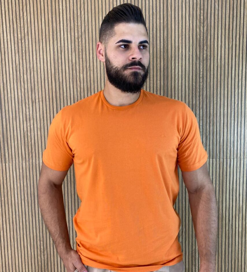 Camiseta Masculina Ogochi Básica Slim Laranja 1448 - Fernanda Ramos Store