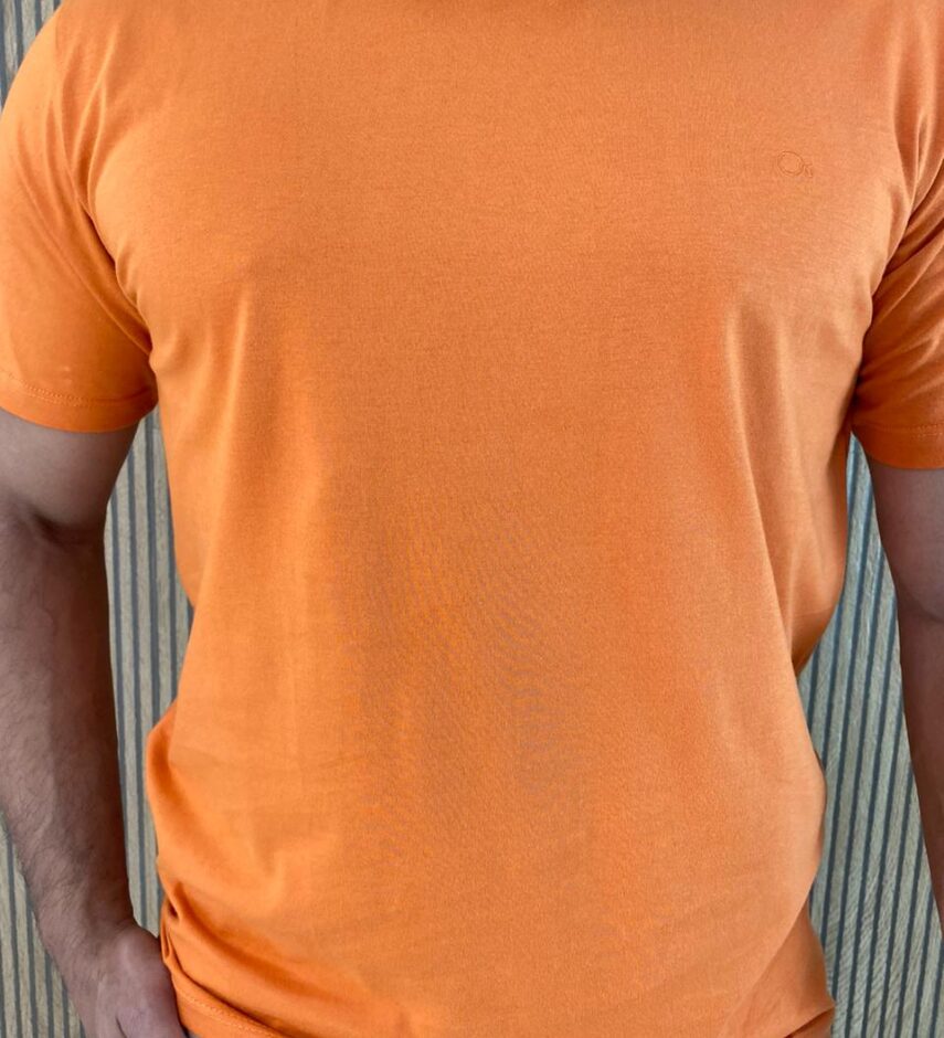 Camiseta Masculina Ogochi Básica Slim Laranja 1448 - Fernanda Ramos Store