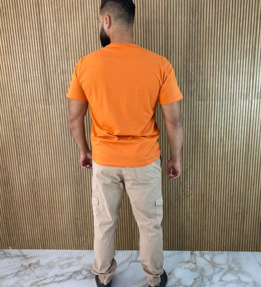 Camiseta Masculina Ogochi Básica Slim Laranja 1448 - Fernanda Ramos Store