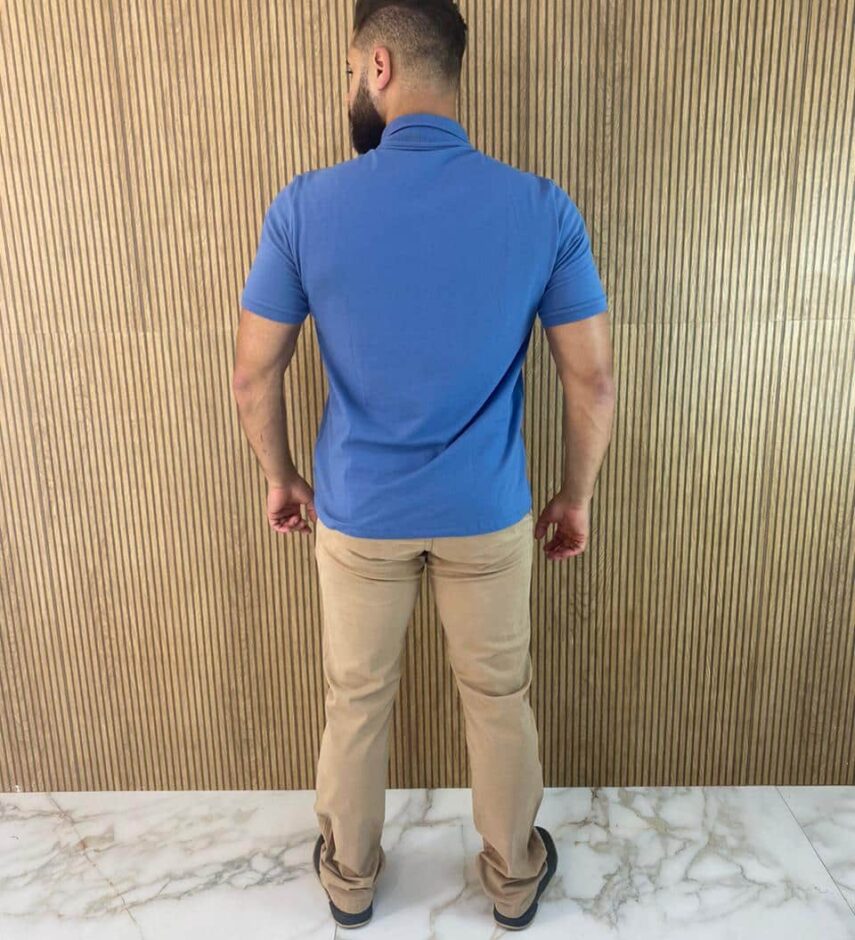 Camiseta Polo Essencial Slim Ogochi Azul 4030 - Fernanda Ramos Store
