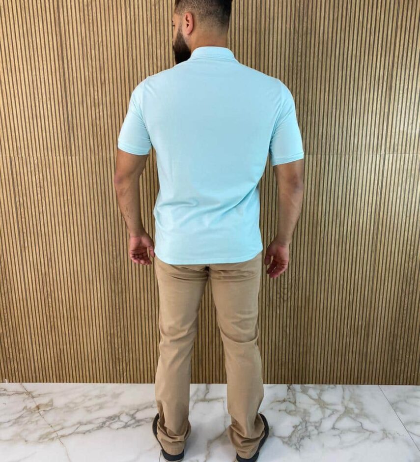 Camiseta Polo Essencial Slim Ogochi Verde Água 0063 - Fernanda Ramos Store