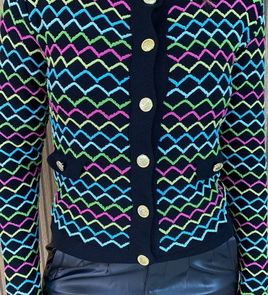 Casaquinho Manga Longa Feminino Tricot Isa Colorido - Fernanda Ramos Store