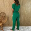 Conjunto Feminino Crepe Calça e Blusa Manga Curta Verde - Fernanda Ramos Store