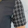 Conjunto Feminino Saia Tweed Blusa Manga Curta e Bolsinha - Fernanda Ramos Store