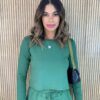 Conjunto Moletinho Calça e Cropped Manga Longa Bia Verde - Fernanda Ramos Store