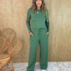 Conjunto Moletinho Calça e Cropped Manga Longa Bia Verde - Fernanda Ramos Store