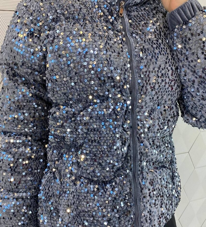 fernandaramosstore com br Jaqueta Feminina Puffer de Paetê Azul 7