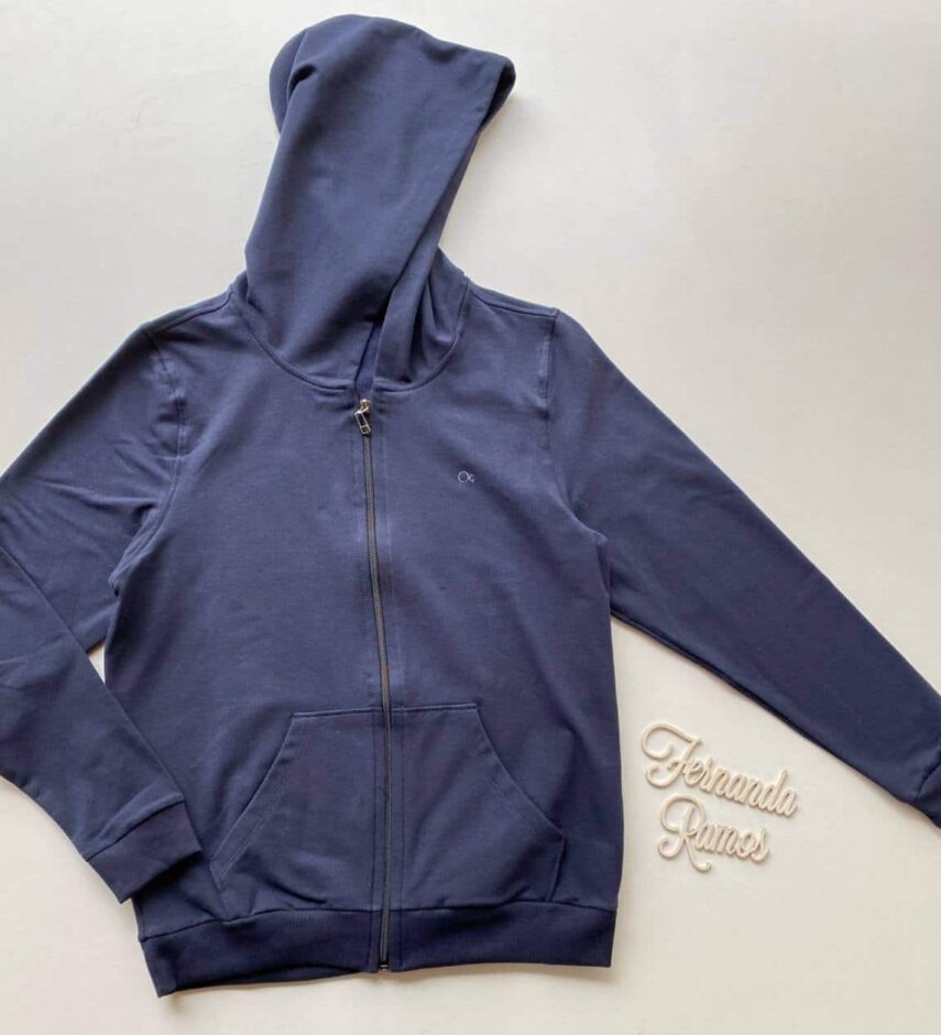Jaqueta Moletom Masculina com Touca Azul Marinho 0004 - Fernanda Ramos Store
