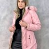 Parka Feminina Dupla Face Capuz Removível Rosa - Fernanda Ramos Store