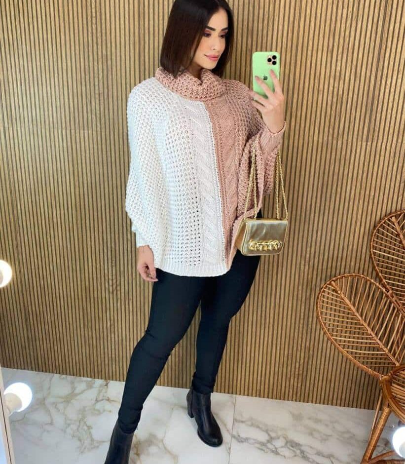 fernandaramosstore com br poncho feminino tricot ayla rose e branco 2