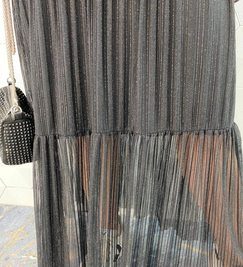 Saia Longa Feminina Tule Lurex Luna Preta - Fernanda Ramos Store