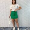 T-shirt Manga Curta Feminina Love Verde Off White - Fernanda Ramos Store