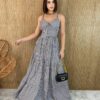 Vestido Longo com Bojo Alça Regulável Aline Xadrez - Fernanda Ramos Store