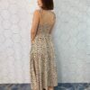 Vestido Midi sem Bojo Alças com Amarração Estampa Animal Print - Fernanda Ramos Store