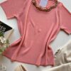 Blusa Feminina Modal Detalhe em Corrente Rose - Fernanda Ramos Store