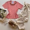 Blusa Feminina Modal Detalhe em Corrente Rose - Fernanda Ramos Store