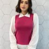 Blusa Manga Longa Feminina Modal com Sobreposição Rosa Fernanda Ramos Store