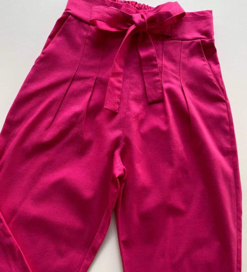 Calça Feminina Viscolinho com Amarração Pink - Fernanda Ramos Store