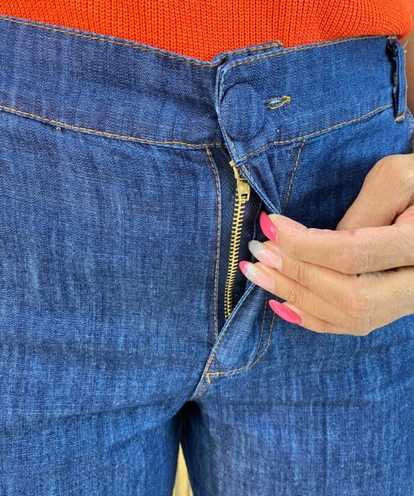 Calça Jeans Feminina Botão Encapado Liz - Fernanda Ramos Store