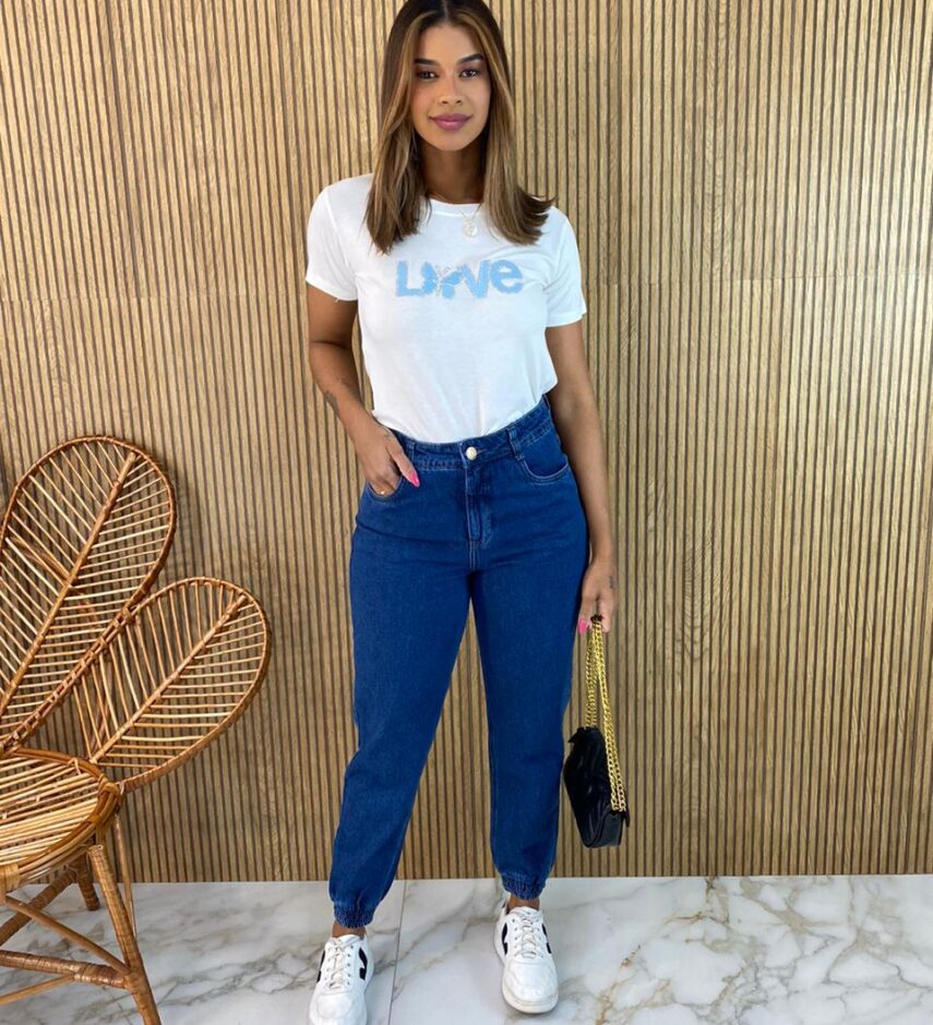 Calça Jeans Feminina Jogger 29382 - Fernanda Ramos Store
