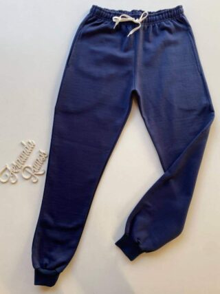 Calça Masculina de Moletom Azul Marinho com Cordão - Fernanda Ramos Store