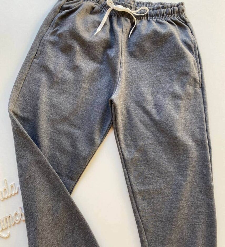Calça Masculina de Moletom Cinza com Cordão - Fernanda Ramos Store