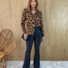 Camisa Feminina Manga Longa Bruna Animal Print - Fernanda Ramos Store