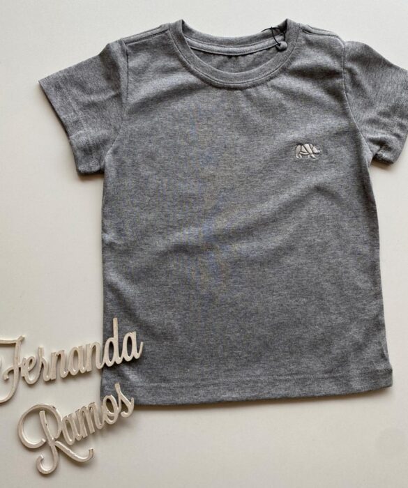 Camiseta Infantil Masculina Manga Curta Cinza Cor 01 - Fernanda Ramos Store