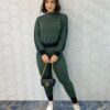 Conjunto Calça e Blusa Manga Longa Tricot Mousse Verde Fernanda Ramos Store