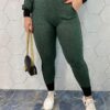 fernandaramosstore com br Conjunto Calça e Blusa Manga Longa Tricot Mousse Verde 2