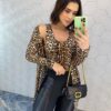 Conjunto Feminino Cardigan Alongado e Regata Animal Print - Fernanda Ramos Store