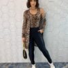 Conjunto Feminino Cardigan Alongado e Regata Animal Print - Fernanda Ramos Store