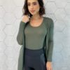 fernandaramosstore com br Conjunto Feminino Cardigan Alongado e Regata Verde 1