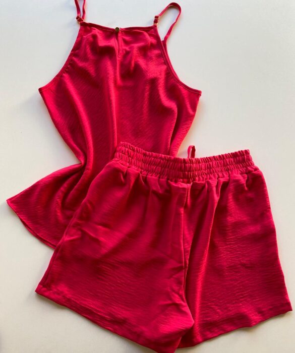 Conjunto Feminino Duna Short e Regata Alça Regulável Pink - Fernanda Ramos Store