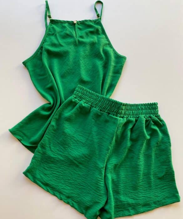 Conjunto Feminino Duna Short e Regata Alça Regulável Verde - Fernanda Ramos Store